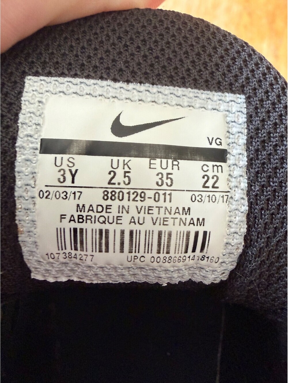 Nike Alpha Menace Football Cleats Youth Size 12C Black